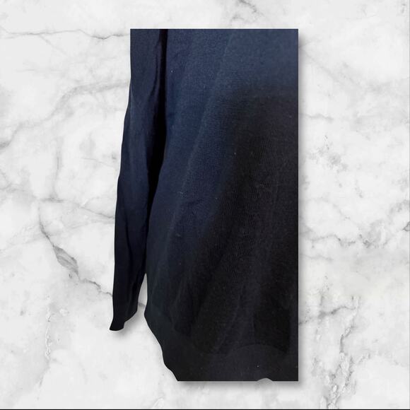 Banana Republic Men’s Medium 100% Merino Wool Black Crewneck Sweater - Picture 4 of 6